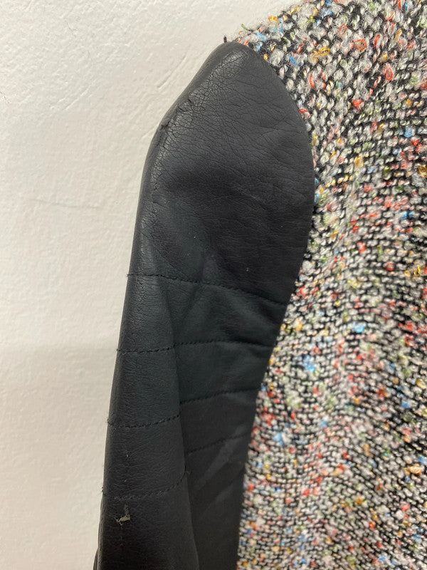 River Island Fabulous Colourful Boucle Faux Leather Biker Jacket UK 8 KM004