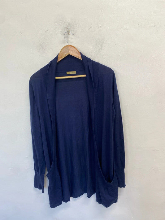 Lovely tu longline navy cardigan UK 12 GK002