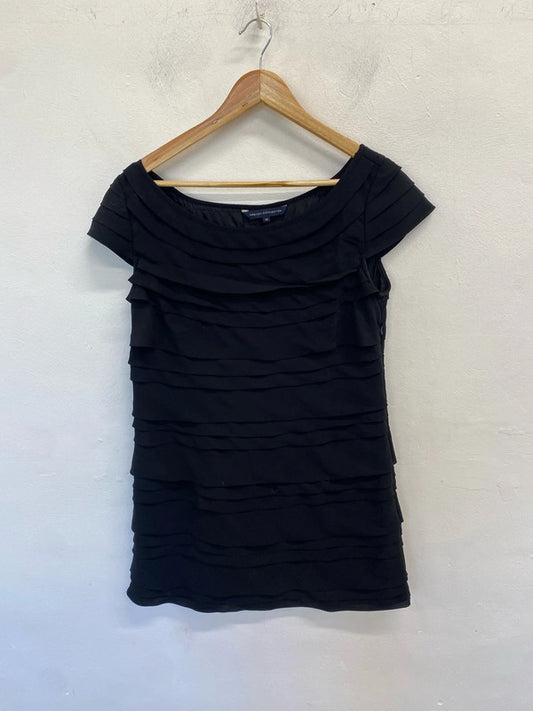 Stunning French connection black tiered mini dress UK 14 AE001
