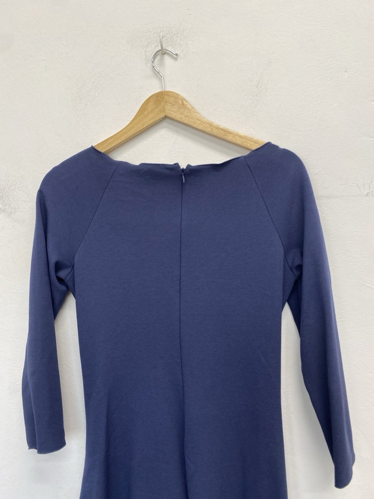 Lovely Armani Collection Navy Blue Ruched Midi Dress UK 16 HS001