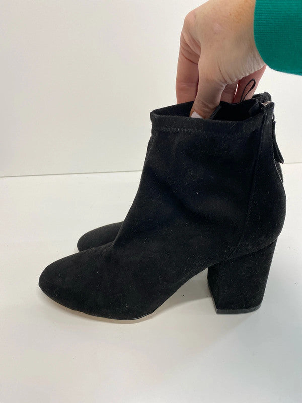 Fabulous New Black Ankle boots faux Suede Uk5 H&M KM003