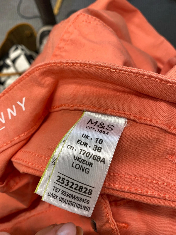 Lovely M&s super skinny long coral jeans UK 10 HA001
