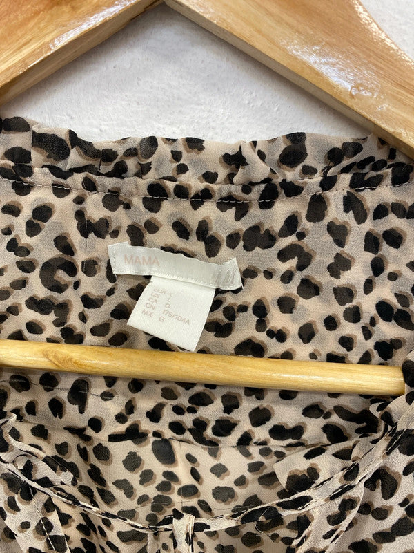 H&M Fabulous Leopard Print Maternity Blouse Size L MD002