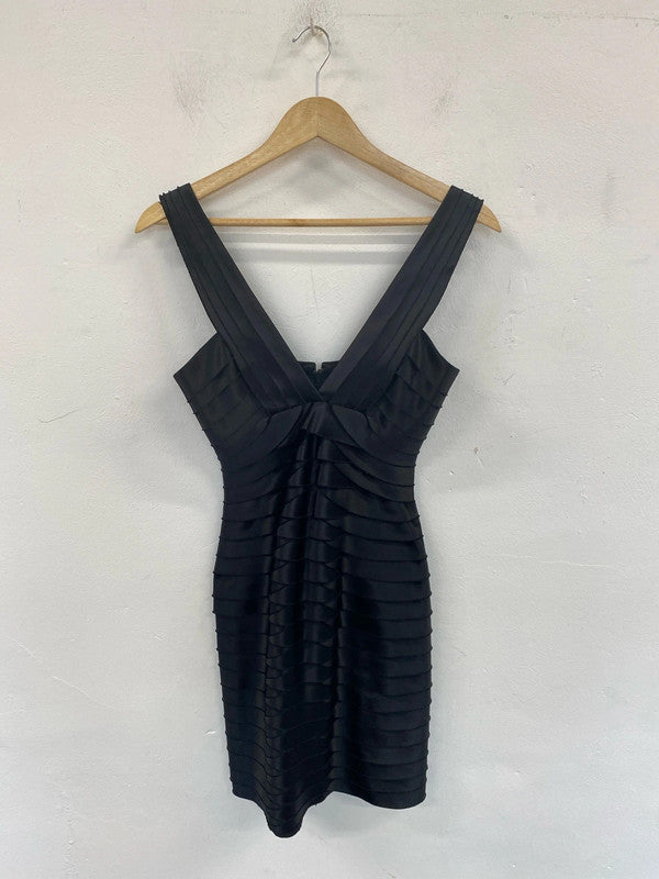 BCBGMaxazria Stylish Black Bodycon Dress Size XS SD002