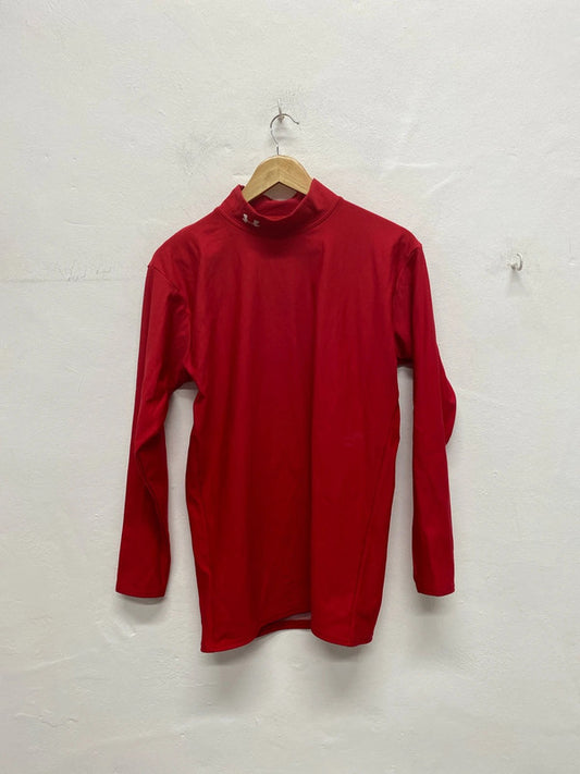 Classic men’s Underarmour Red high neck cold gear top UkXL LD003