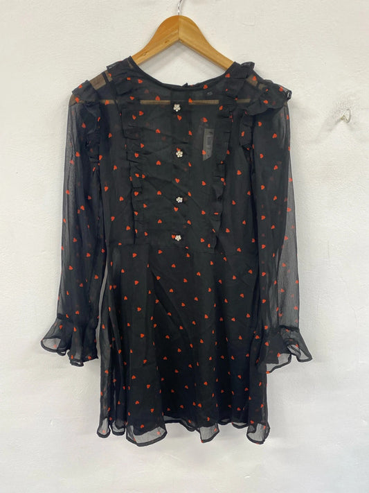 Fabulous River Island love heart dress uk 8 KM004
