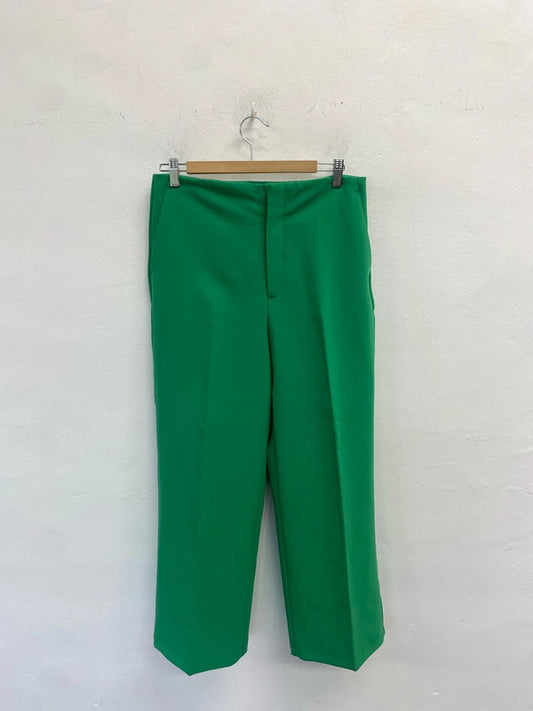 Stunning mango green wide leg trousers UK 14 SS002