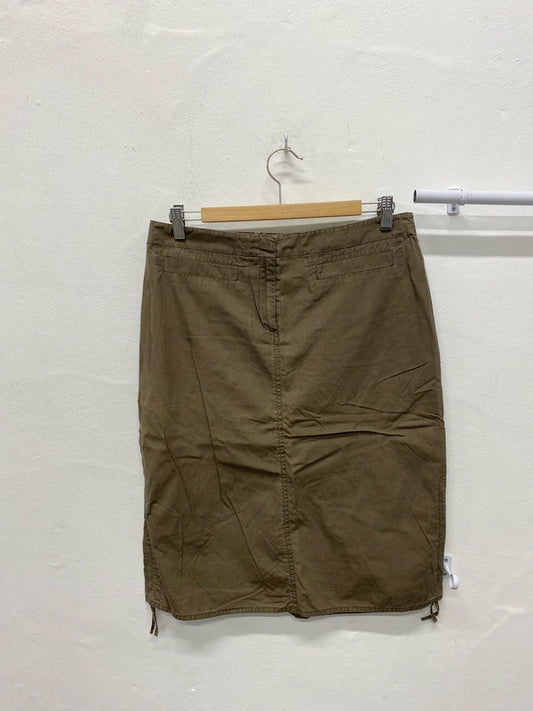 Fabulous Khaki pencil skirt cargo Y2K Next Uk12 AGS01
