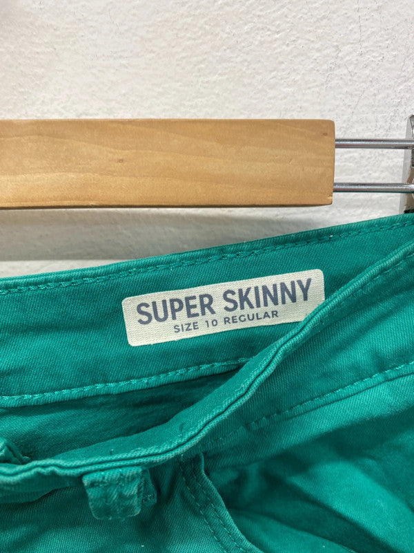 M&S Fabulous Emerald Green Skinny Jeans UK 10R HA001