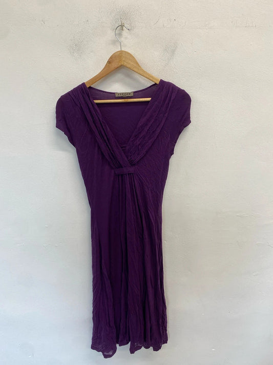 Gorgeous jigsaw purple low neck midi dress uk S JM004