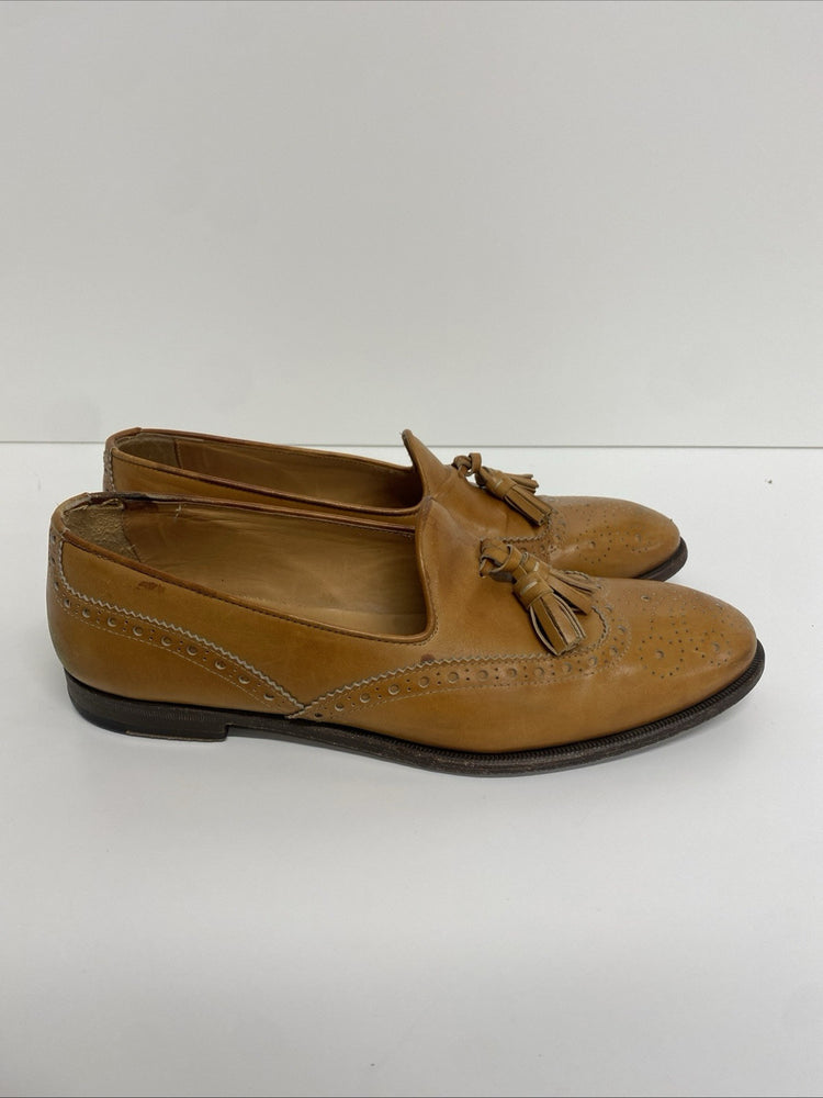 Scarosso Tan Tasseled Loafers Brogue UK8.5 EU42.5 Handmade Italian Quality LC