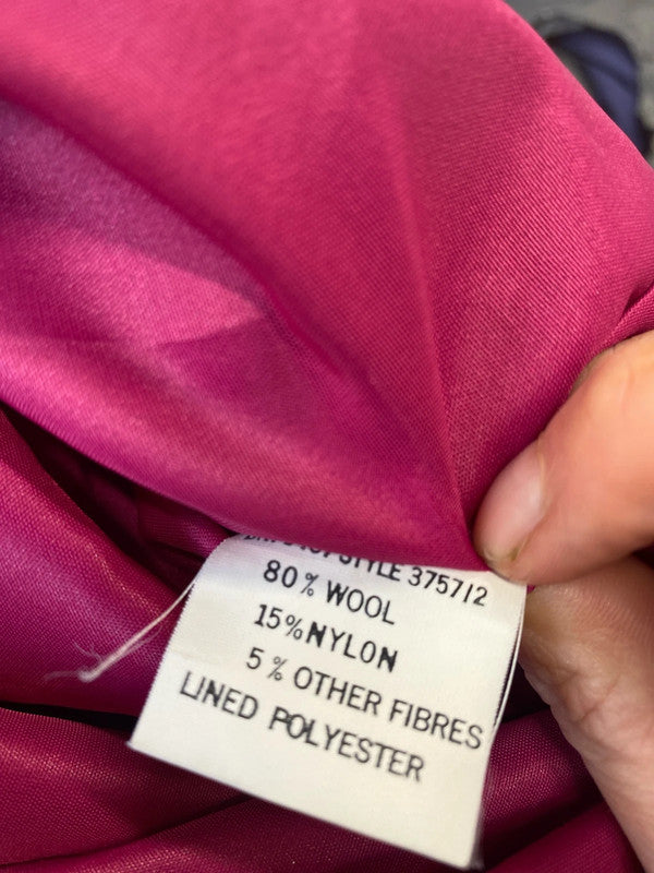 Fabulous Vintage Cerise pink wool blend vintage style coat Uk14 Planet MW001