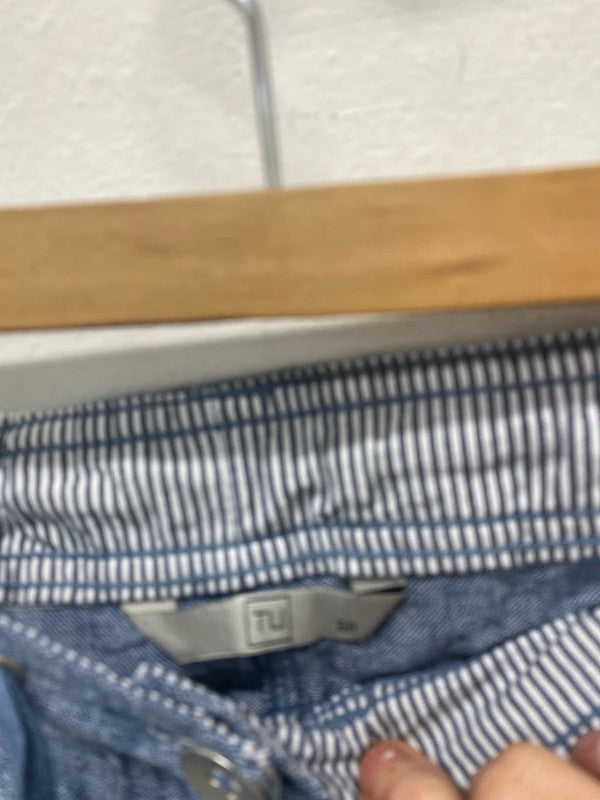 Fab TU crop linen blend wide leg trousers Uk8 denim MM005