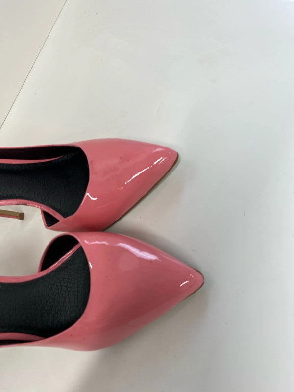 Fabulous Barbie Pink stiletto shoes UK6 faux patent leather KM004