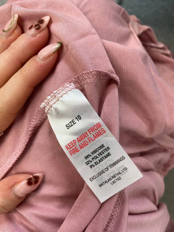 Lovely papaya pink ruched shoulder new with tags t shirt UK 10 MB001