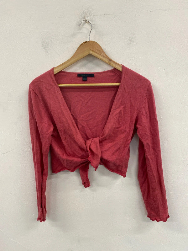Boden Fabulous Pink Crop Wrap Cardigan UK 8 MM005