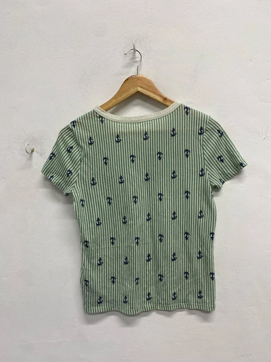 Lovely no brand striped anchor t shirt UK S NS003