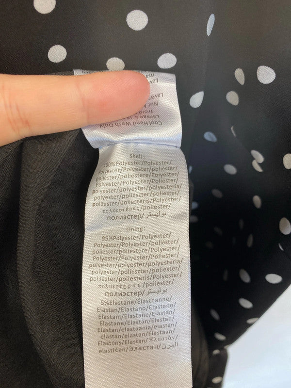 Chi Chi London Stylish Black & White Polka Dot Mini Dress UK 16 GW001