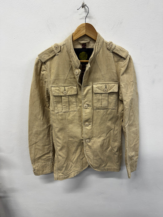 Pretty Green corduroy casual terrace oi polloi shacket XS sand beige AM012