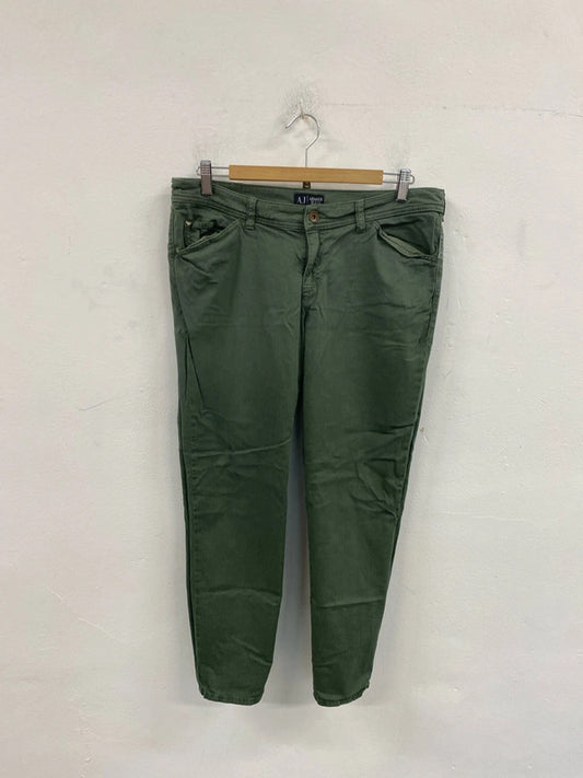 Armani Jeans Fabulous Khaki Green Straight Cut Jeans 30W UK 10 AGS01