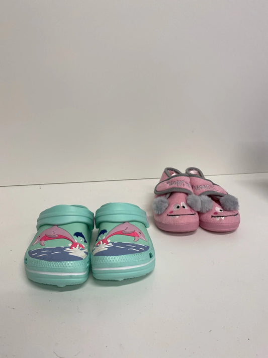 Fab duo of Girls slippers size 6 M&S pink #12 LN001