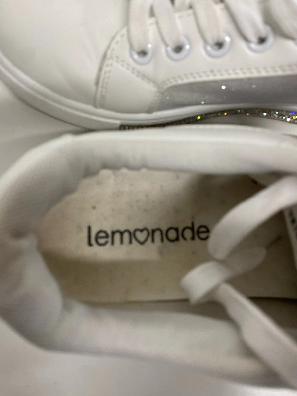 Fabulous Lemonade white sparkly trainers UK6 SG090