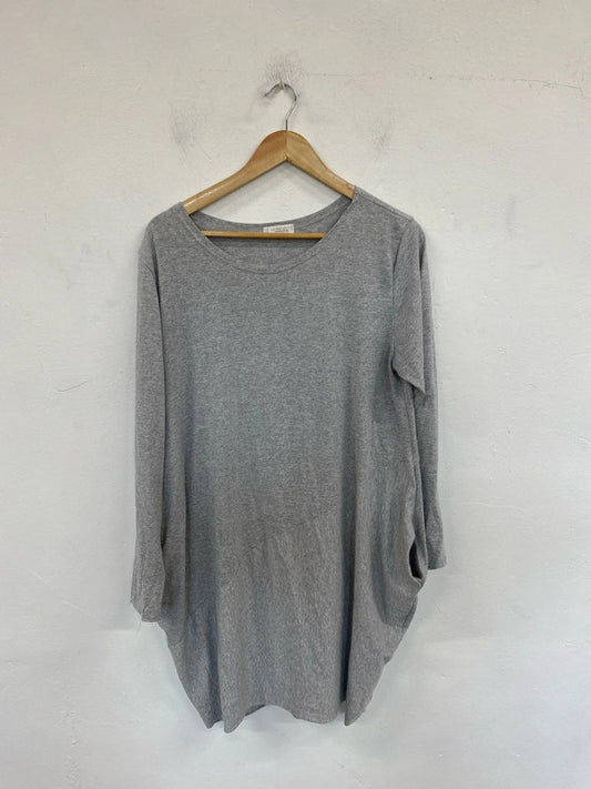 The Lino Lounge Chic Grey Asymmetric Tunic UK 18-20 RG021