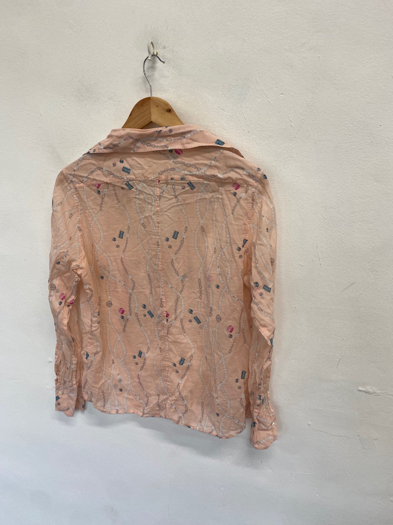 Stunning van Laack Shirt UK 12 Pink jewel printed cotton KR559