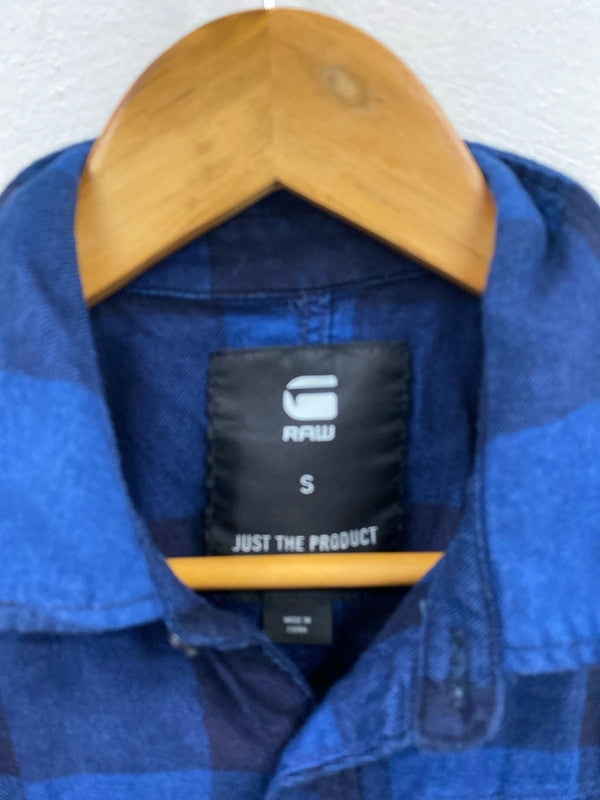 Fabulous G Raw plaid flannel shirt navy black UkS JM006