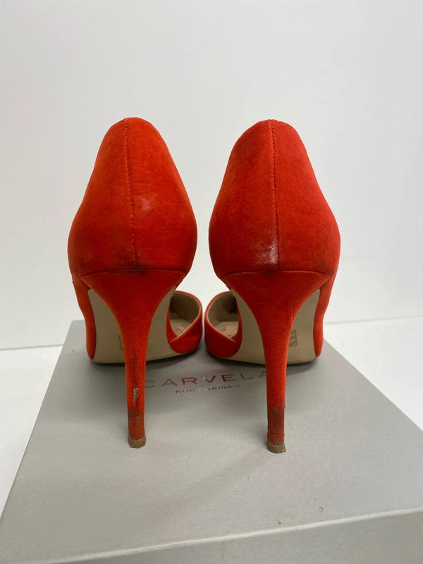 Fabulous Carvela Kurt Geiger rich coral orange high stilletos UK6 NN001