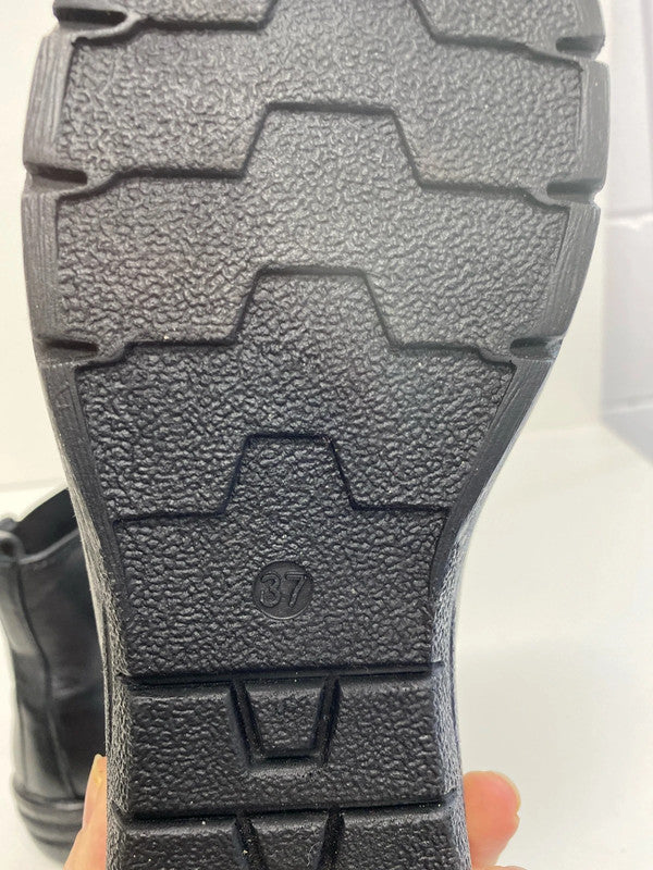 Pavers Chic Black Leather Ankle Boots UK 4 NC001