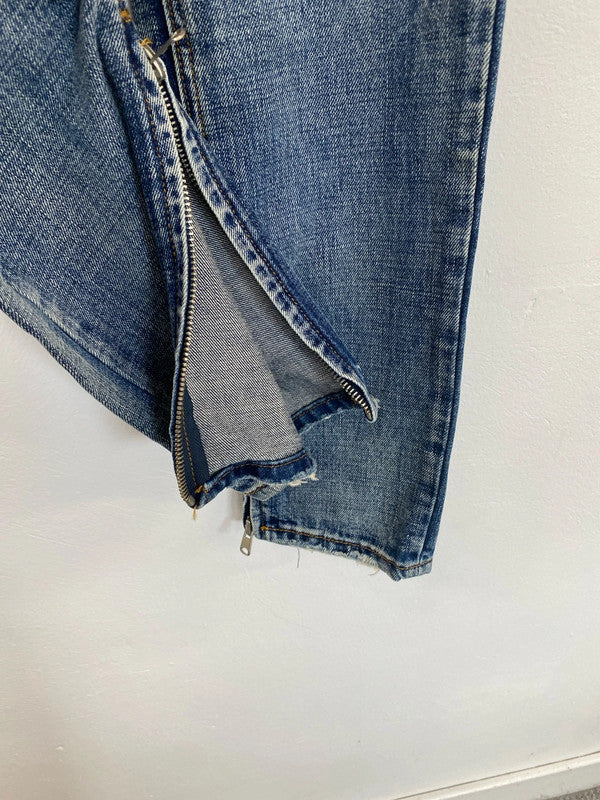 MNML biker jeans zip ankle fade 33” LL003