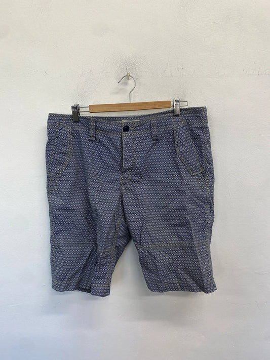 Fabulous country road navy men’s pattern chino shorts W34 AG005