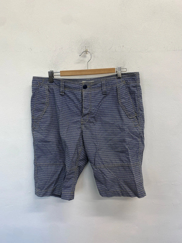 Fabulous country road navy men’s pattern chino shorts W34 AG005