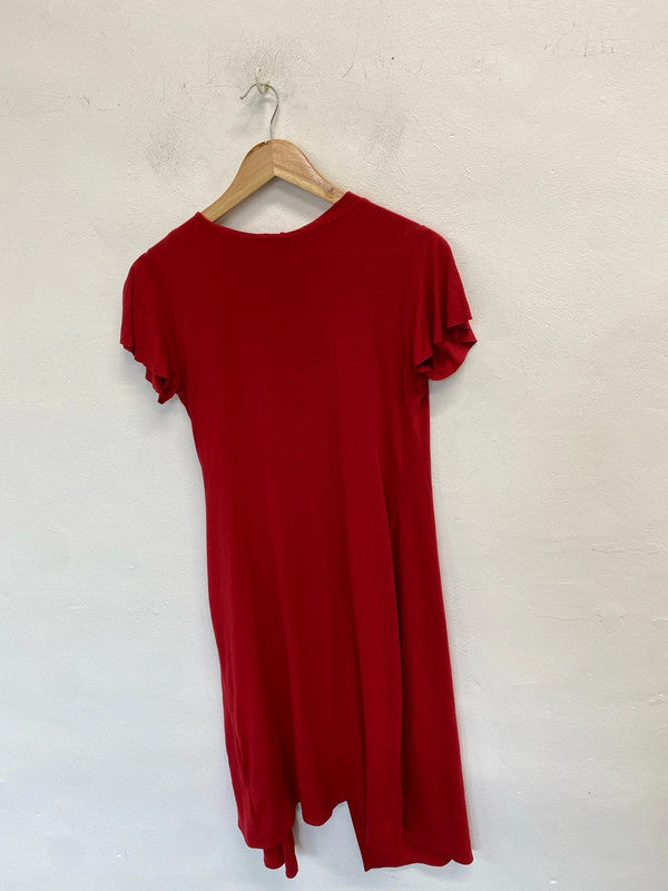 Fabulous evie red frill wrap midi dress UK 12 JB005