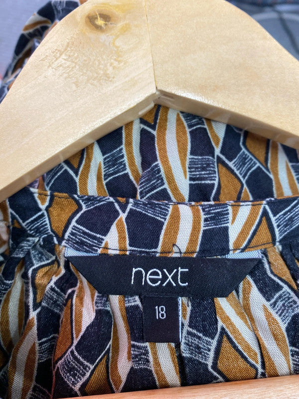 Fabulous Abstract Next mini smock dress Uk18 neutral IM001