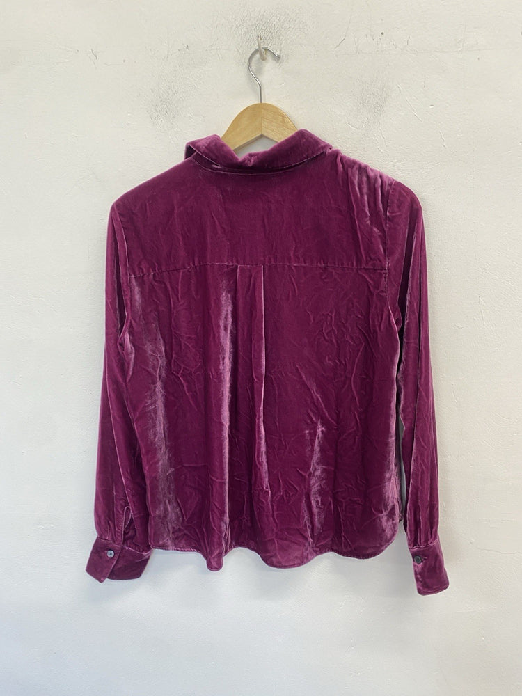 Stunning Boden Purple Velvet Look Shirt UK 12 HS002
