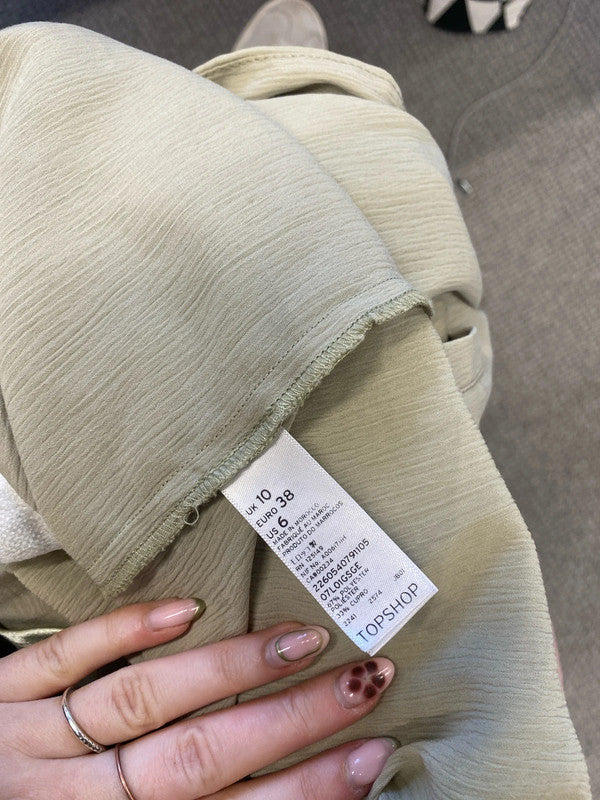 Lovely Topshop mint green button up longline shirt jacket UK 10 LB004