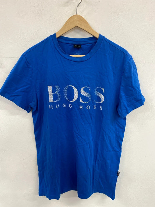 Classic Hugo Boss blue logo t-shirt S SD001