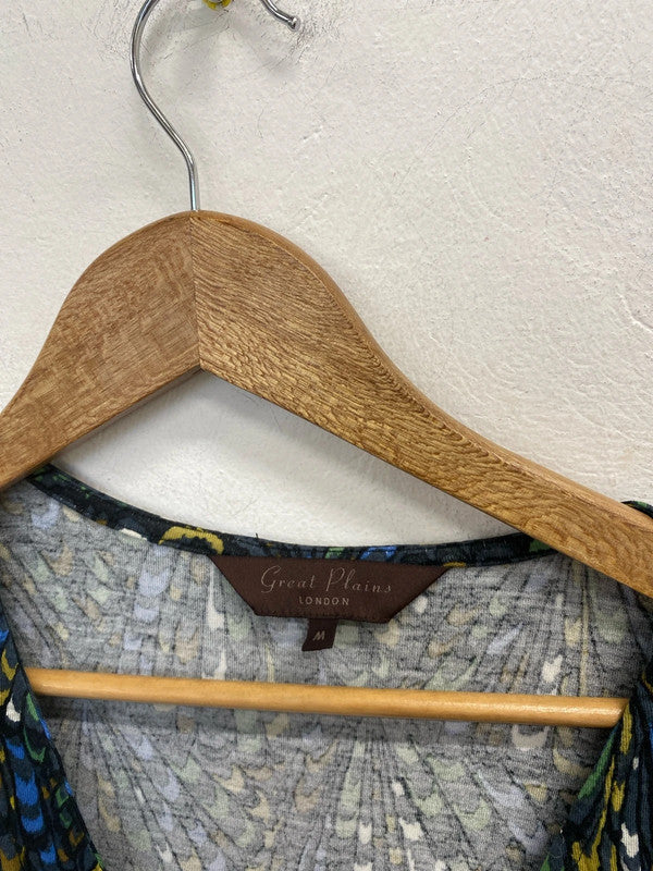 Fabulous Great Plains peacock feather dress UkM jersey LW005