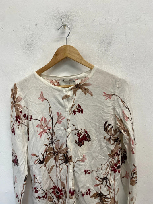 Lovely next cream floral cotton cardigan UK 14 MM005