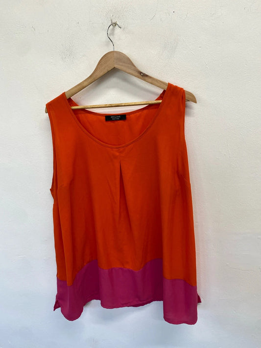 Lovely JD Williams orange red tunic floaty lightweight UK 26 NC001