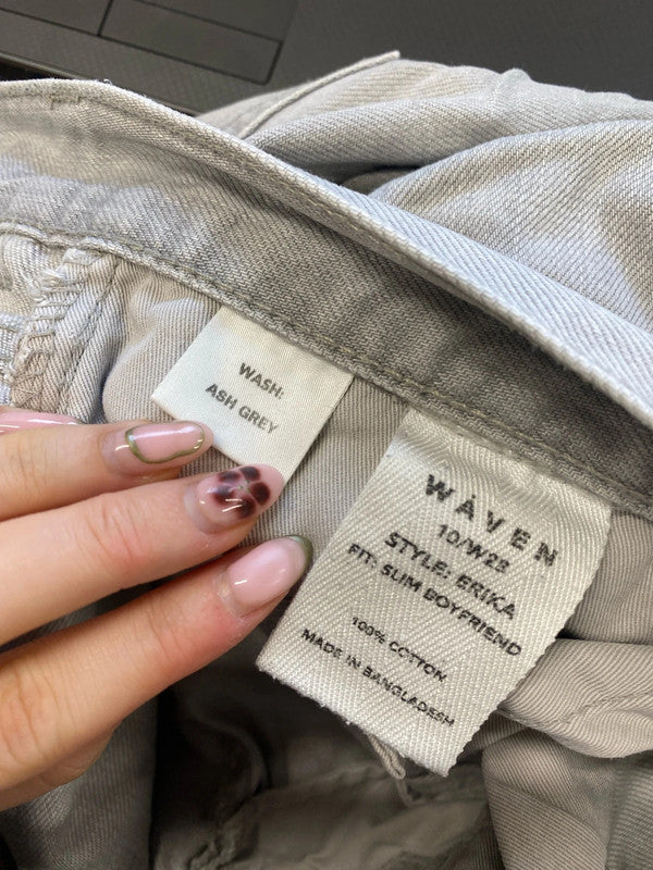 Lovely waven light grey ripped jeans “erika” UK 10 LH002