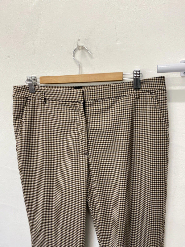 Fabulous Brown checked tailored trousers H&M Uk14 KM003