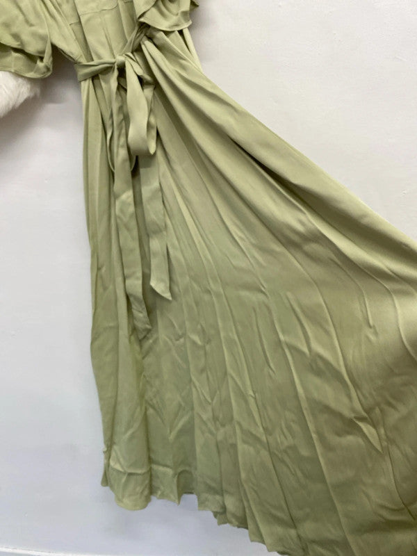 Fabulous Maids to Measure Charlene Sage green dress Uk24 & wrap CR002