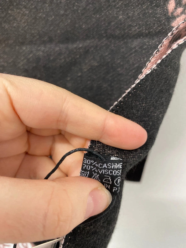 Butterfly Gorgeous Grey & Blush Cashmere Blend Tree Pattern Scarf SS004