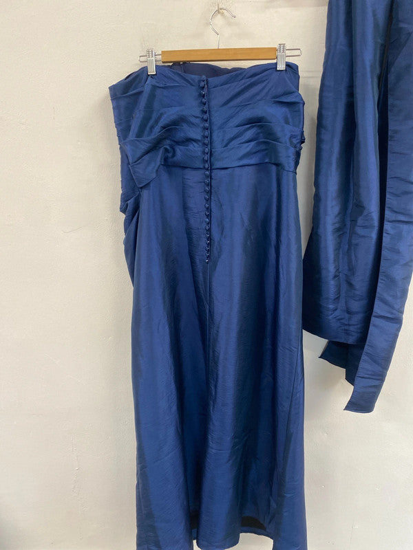 Gorgeous Hilary Morgan ball gown bridesmaid dress navy 24 CR002