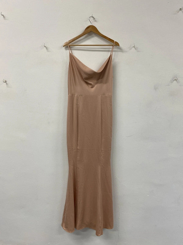 Lipsy London Elegant Rose Pink Satin Evening Dress UK 14 LP003