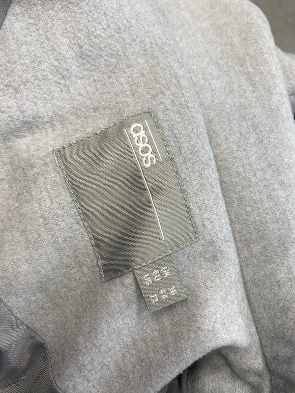 Lovely asos design grey longline jacket UK 16 LG006