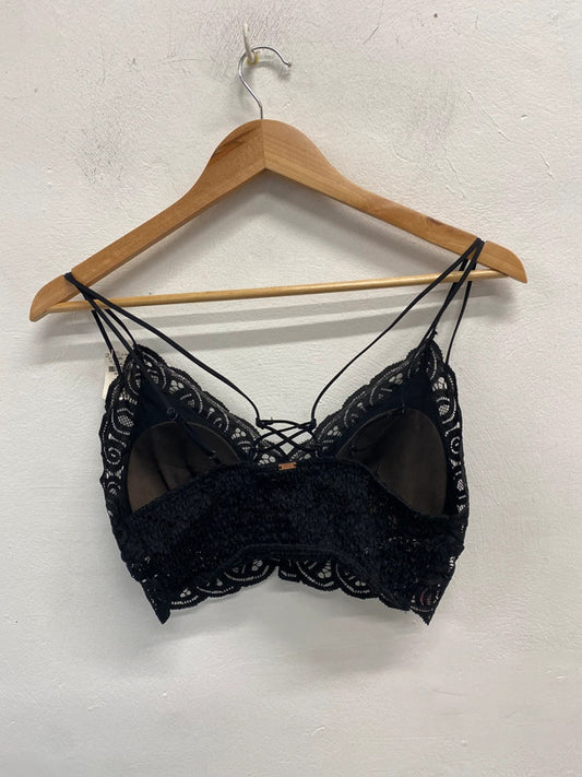 Stunning Victoria secret pink black lace bralette UK L HA001